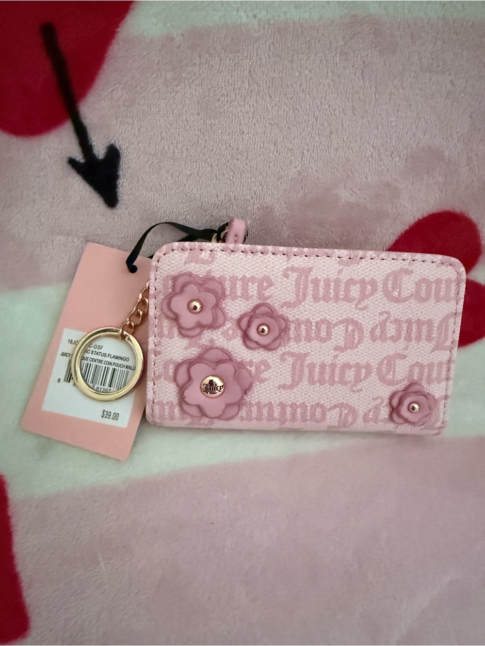 NWT Juicy Boutique Centre Coin Pouch/Wallet in Flamingo 🦩 Pink